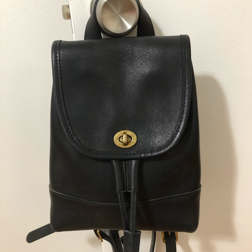 Coach Vintage Daypack 9960 Black Leather Backpack